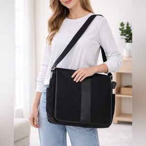 ✨ Coach Leather Messenger Bag | Classic Black | Crossbody Work Bag ✨